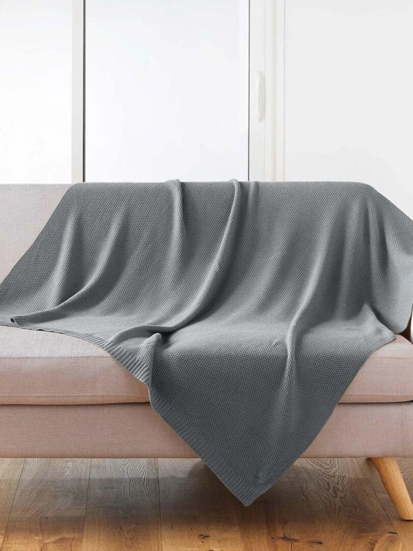 Plaid Tricotine   Gris