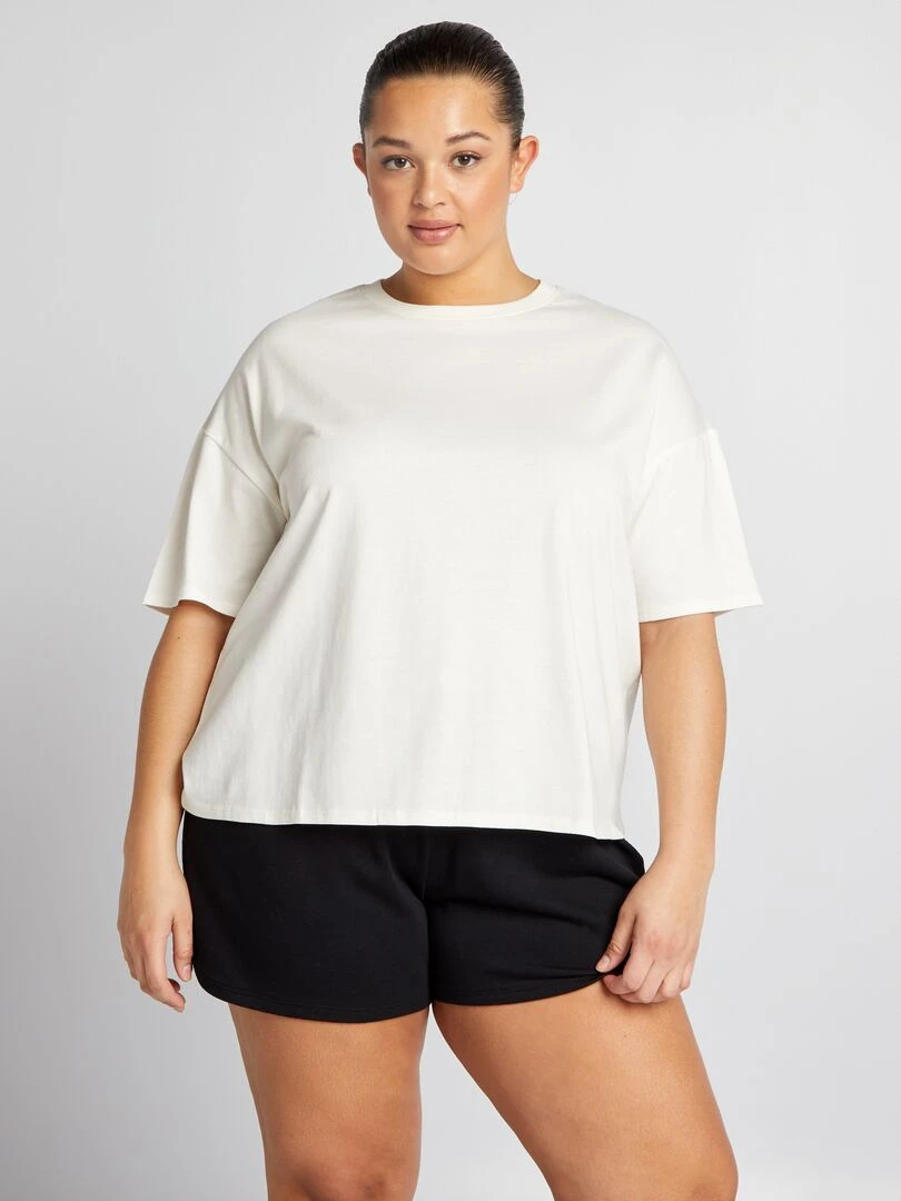 Tee shirt basique manches descendues   Tough Cotton™   blanc
