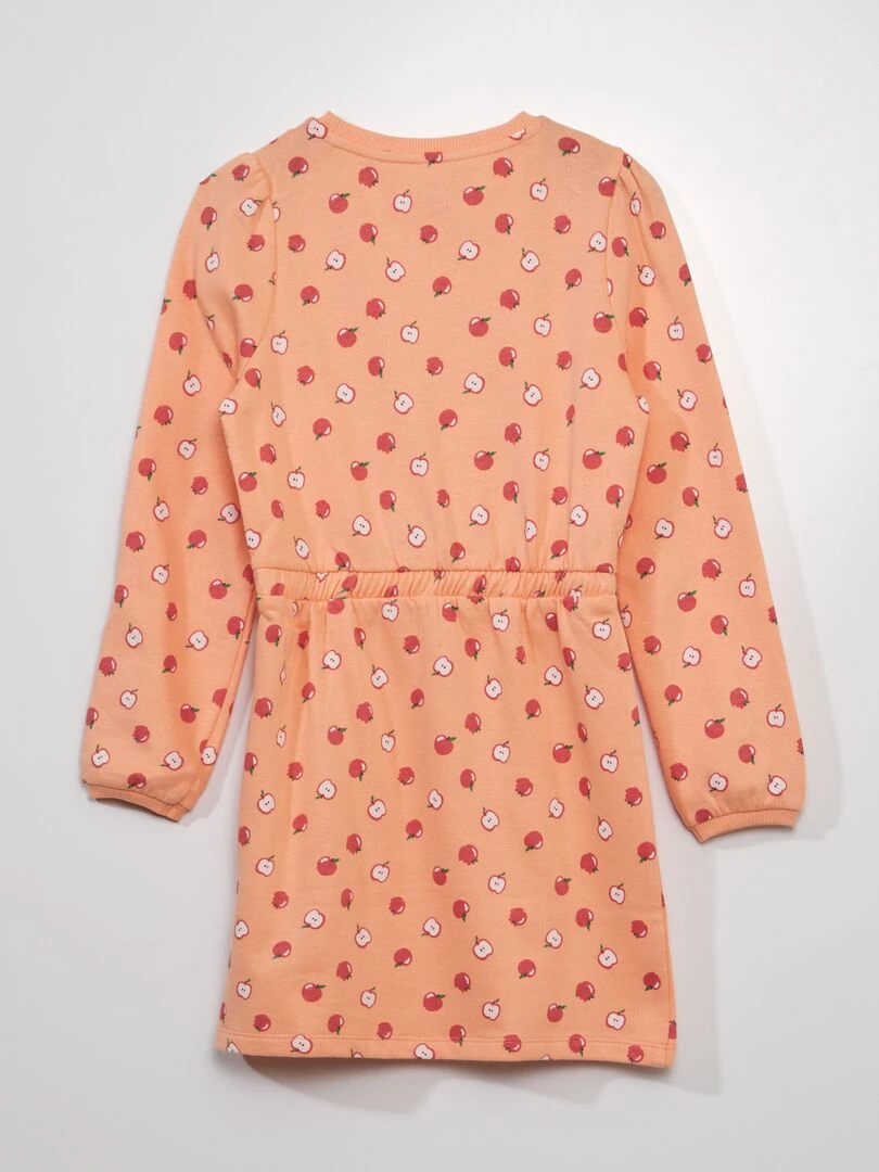 Robe sweat cintrée imprimée   Rose Saumon