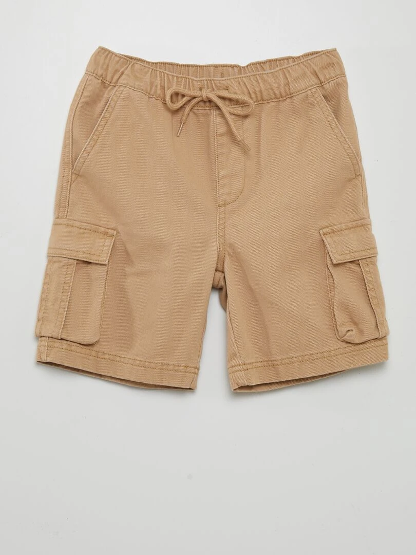 Bermuda droit avec poches sur les côtés   Beige