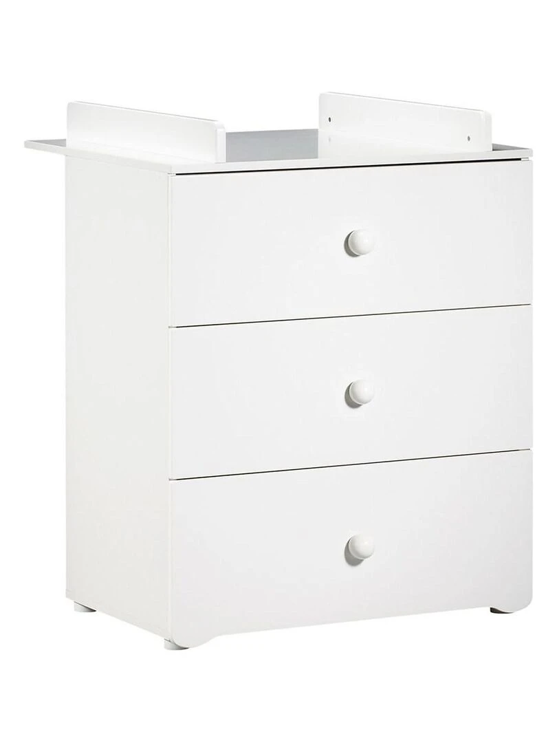 Chambre complète bébé avec lit 120x60cm  commode à langer et armoire 2 portes   BABYPRICE   Blanc