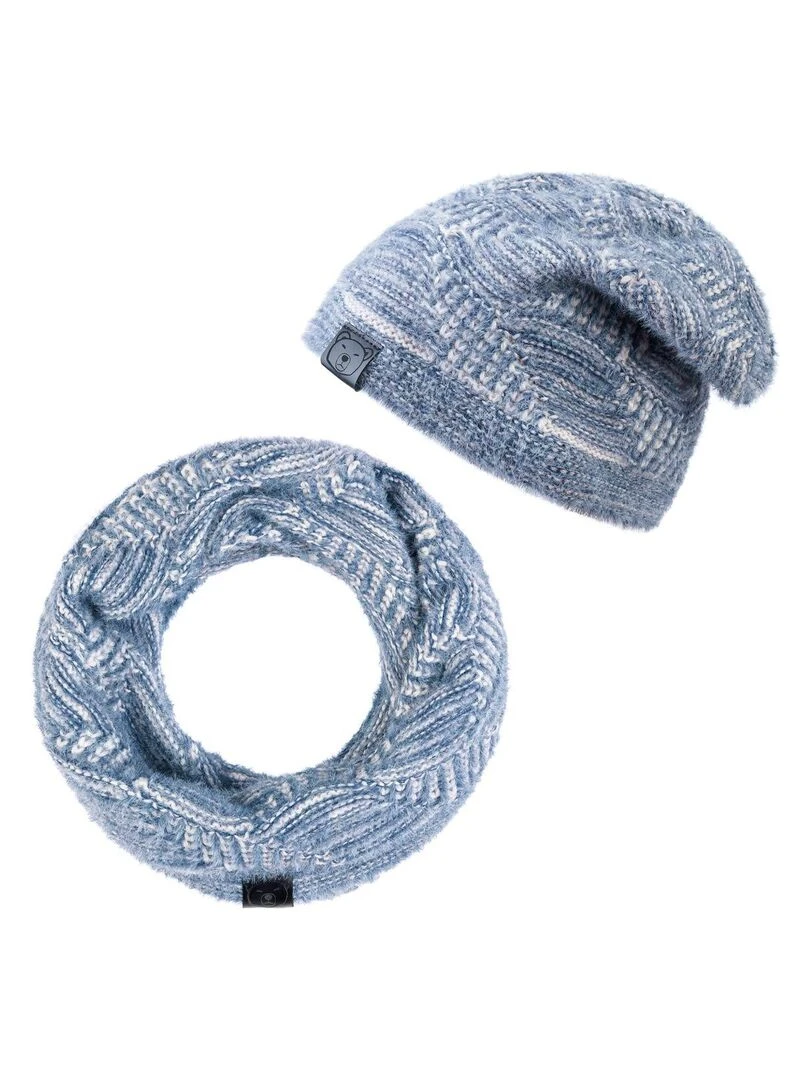 Ensemble Snood Bonnet Flip Made in UE Bleu