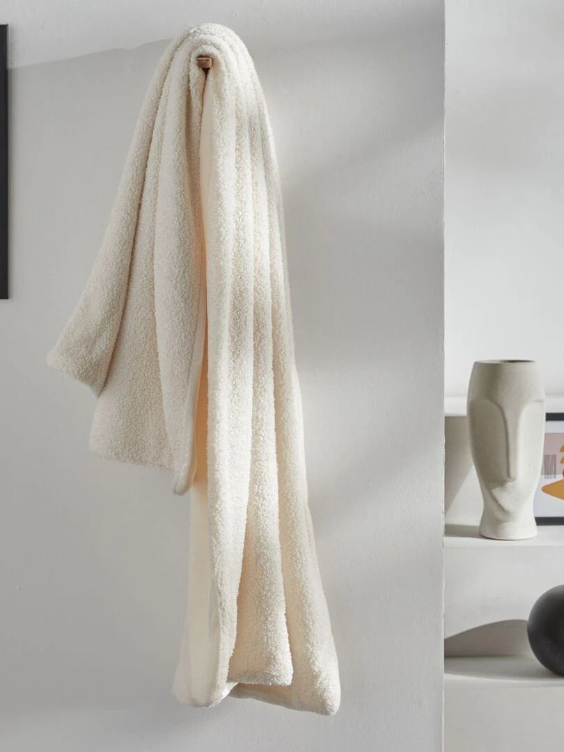 Plaid bouclette 'RETRO MOOD' 'TODAY' Ecru