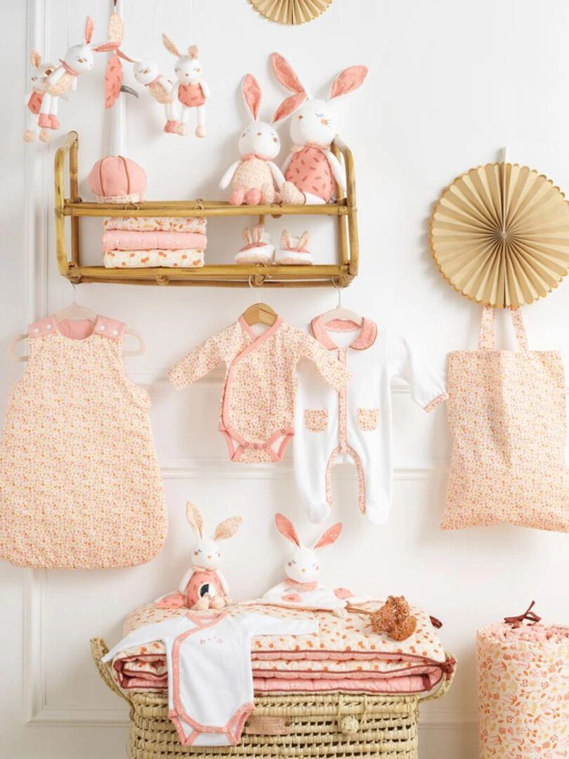 Lot de 3 langes en coton bio Esmée (70 x 70 cm)   Orange