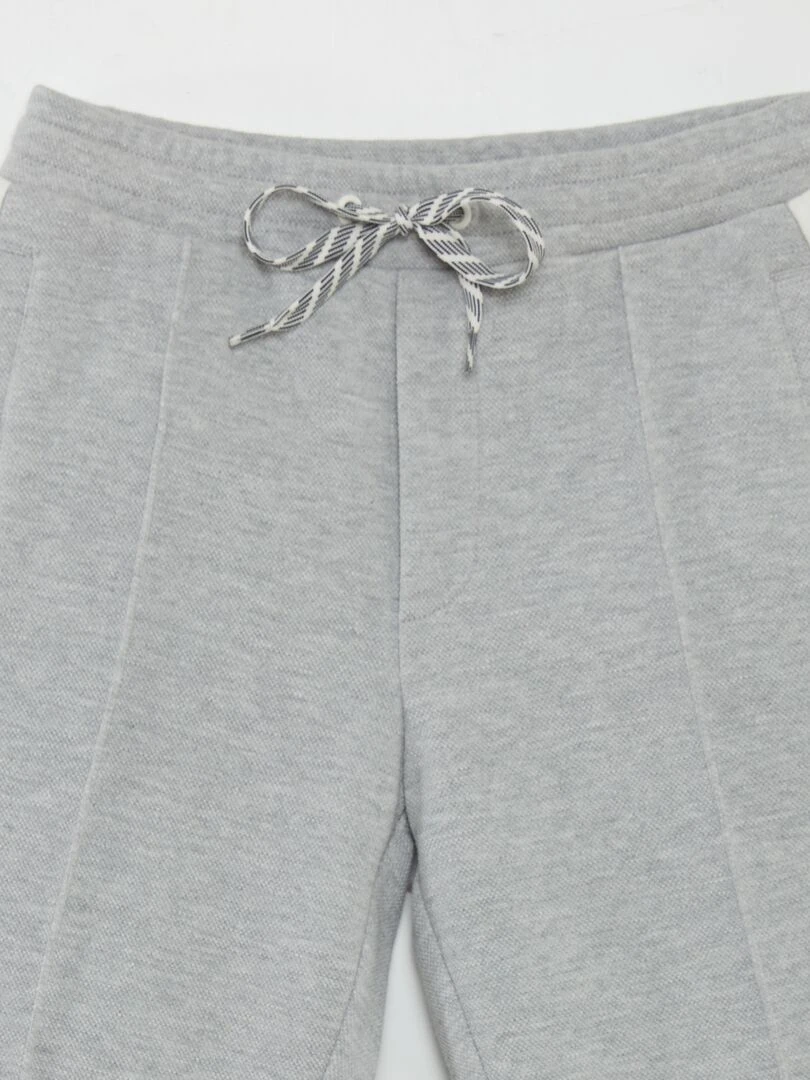 Pantalon de jogging en piqué de coton   Gris