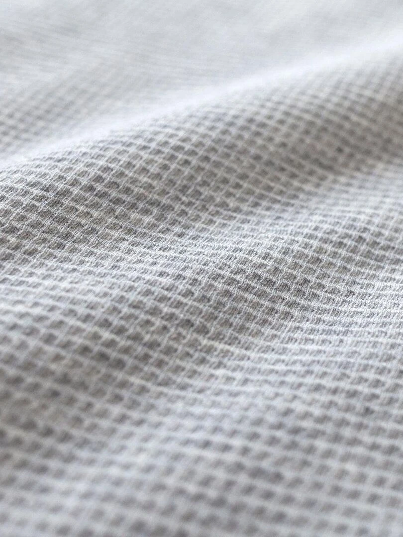 Bemini Tour de parc réversible Pady waffle et jersey bio   Gris chiné