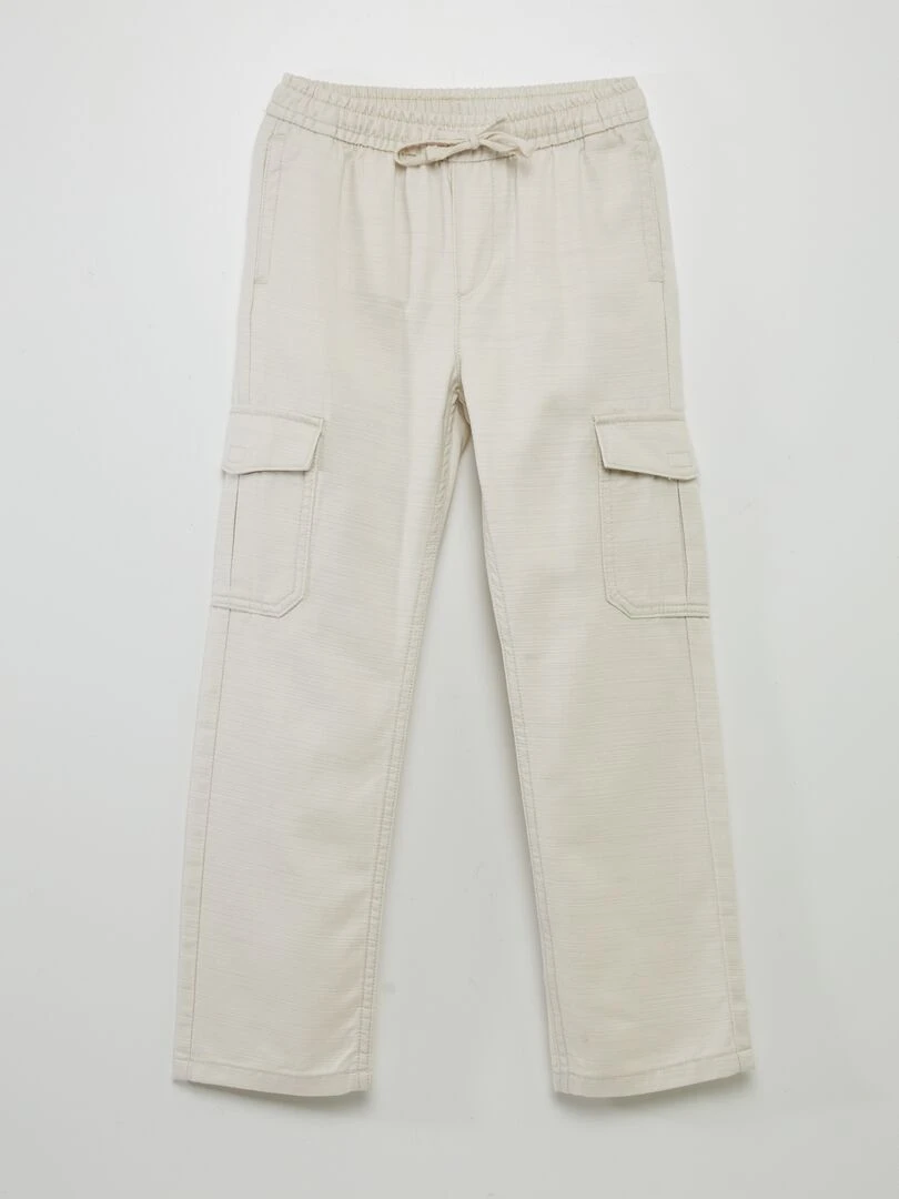 Pantalon avec poches à rabat gris lune