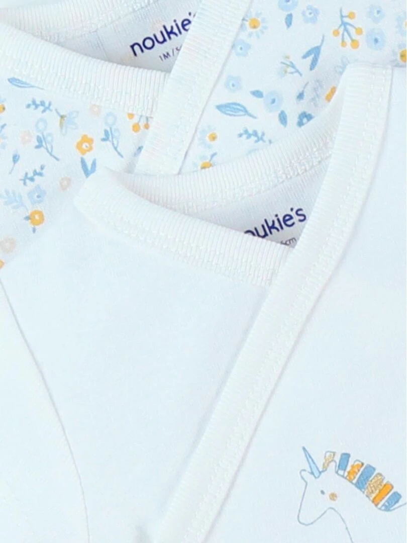 Set de 2 bodies fleuris et licorne en coton    Noukie's   Rose
