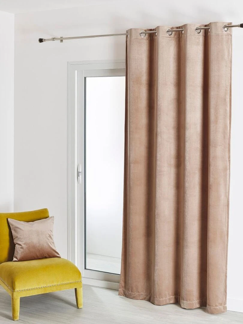 Rideau feutré en velours uni Beige clair