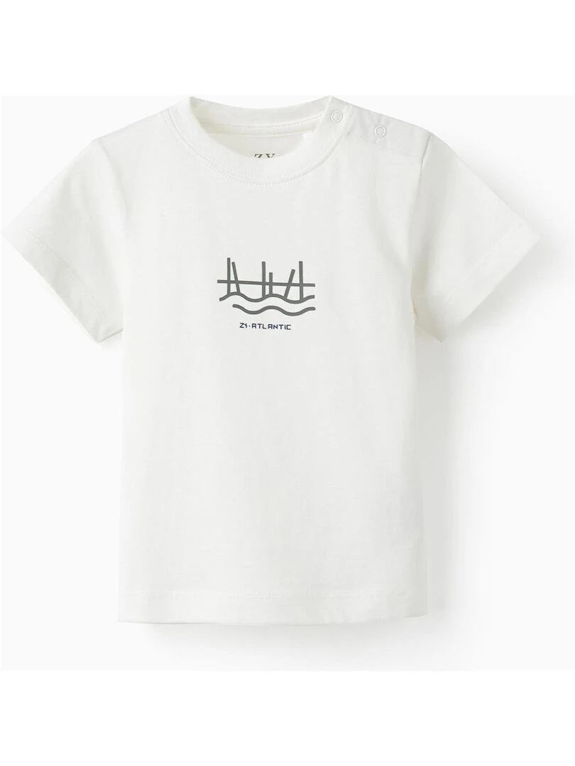 T shirt en coton pour bébé garçon 'ZY Atlantic' manches courtes ATLANTIC COMPANY Beige clair