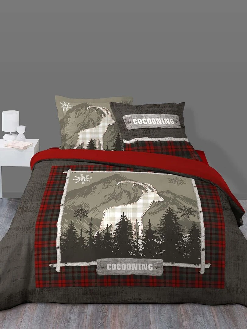 Housse couette + taies 220 x 240 cm Cocooning des Alpes Blanc
