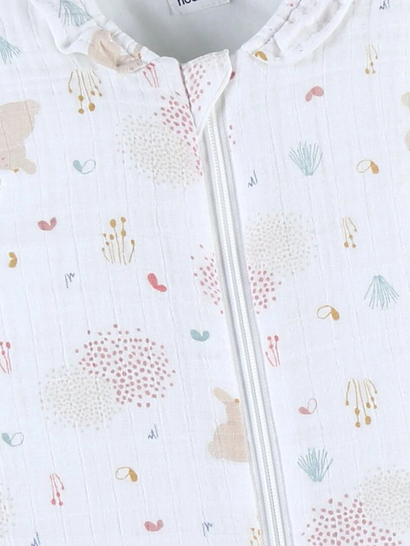 Gigoteuse 70 cm mousseline de coton BIO ouatinée    Blanc