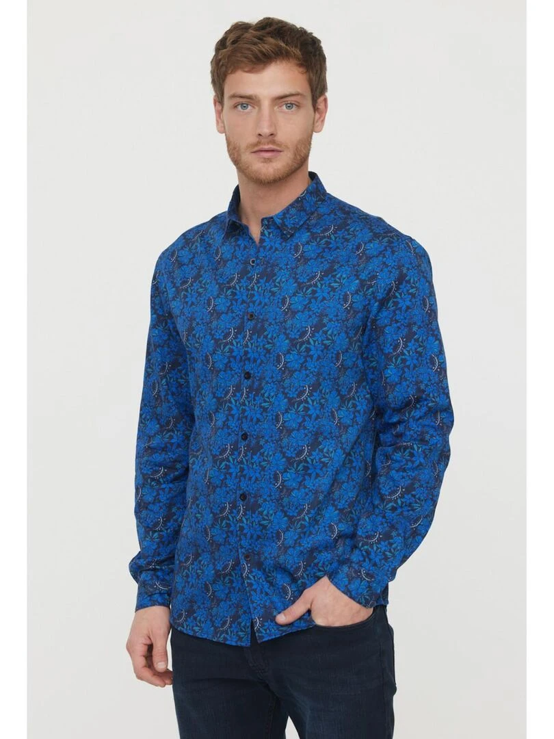 Lee Cooper Chemise manches longues coton regular DYLAN Bleu marine