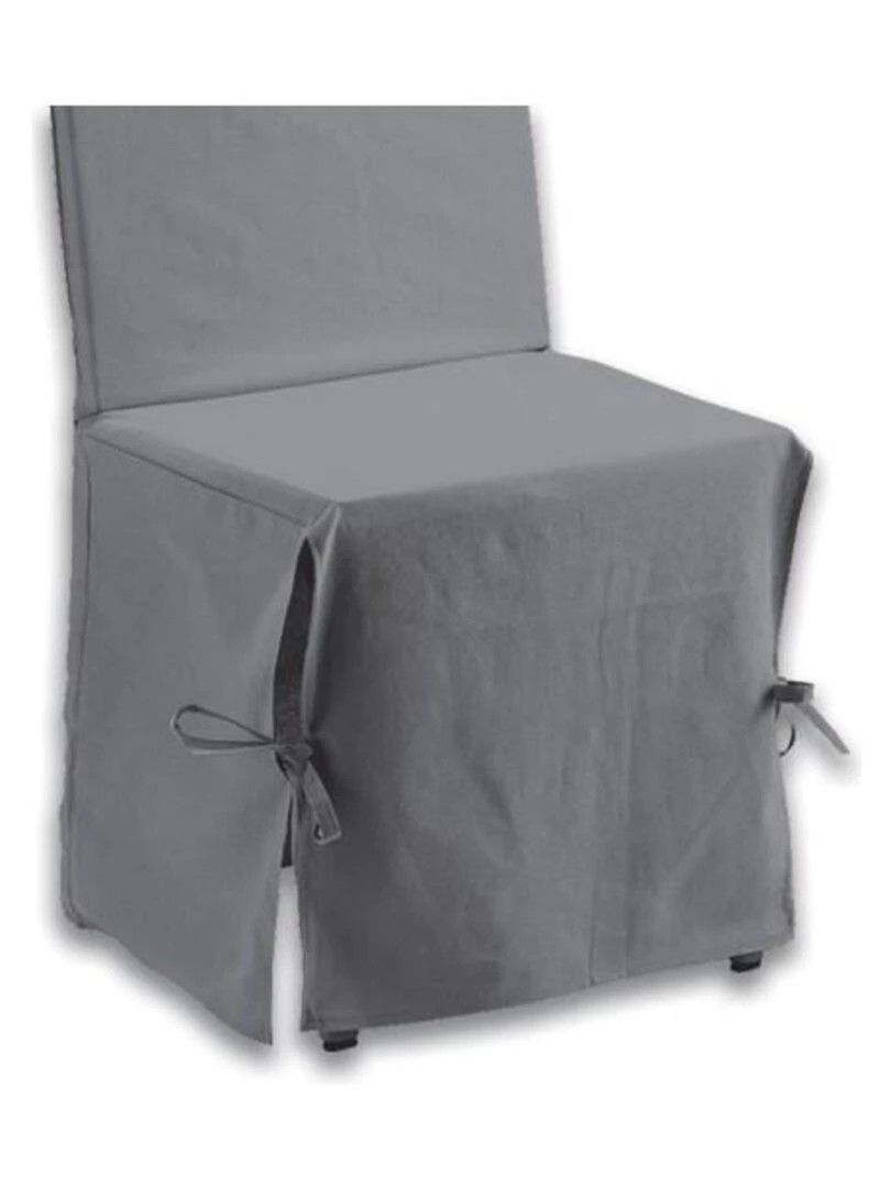 Housse de chaise Renato gris coton   Gris