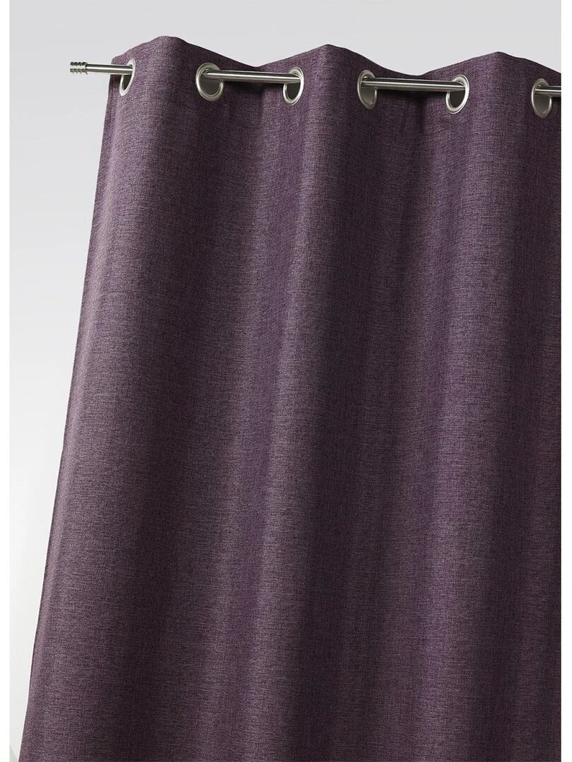 Rideau d'ameublement uni Effet naturel Violet prune