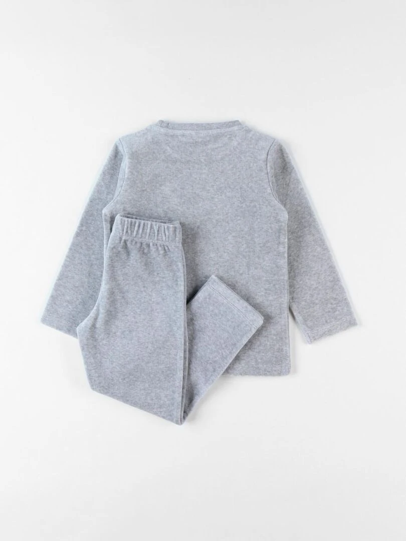Pyjama 2 pièces Babou en velours chiné Noukie's Gris