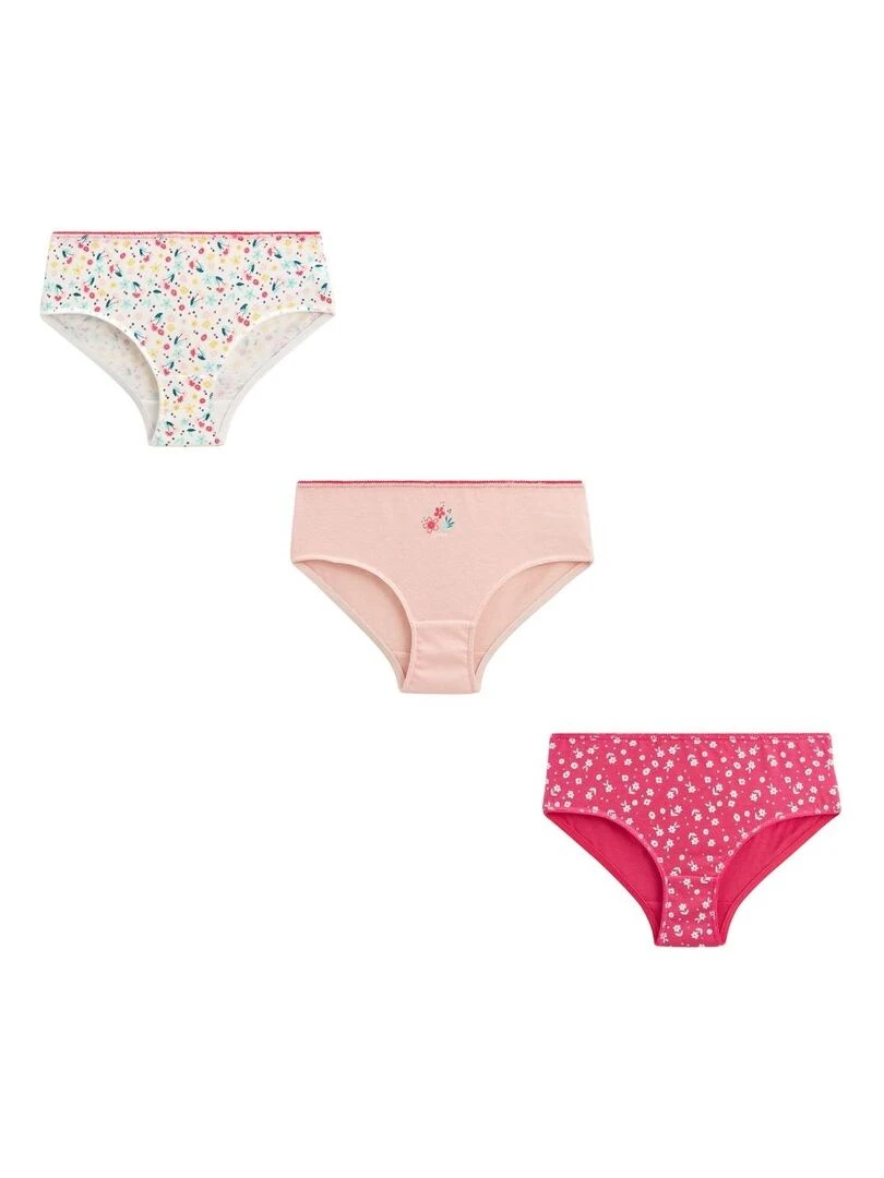 Lot de 3 culottes fille Vanifleur Rose