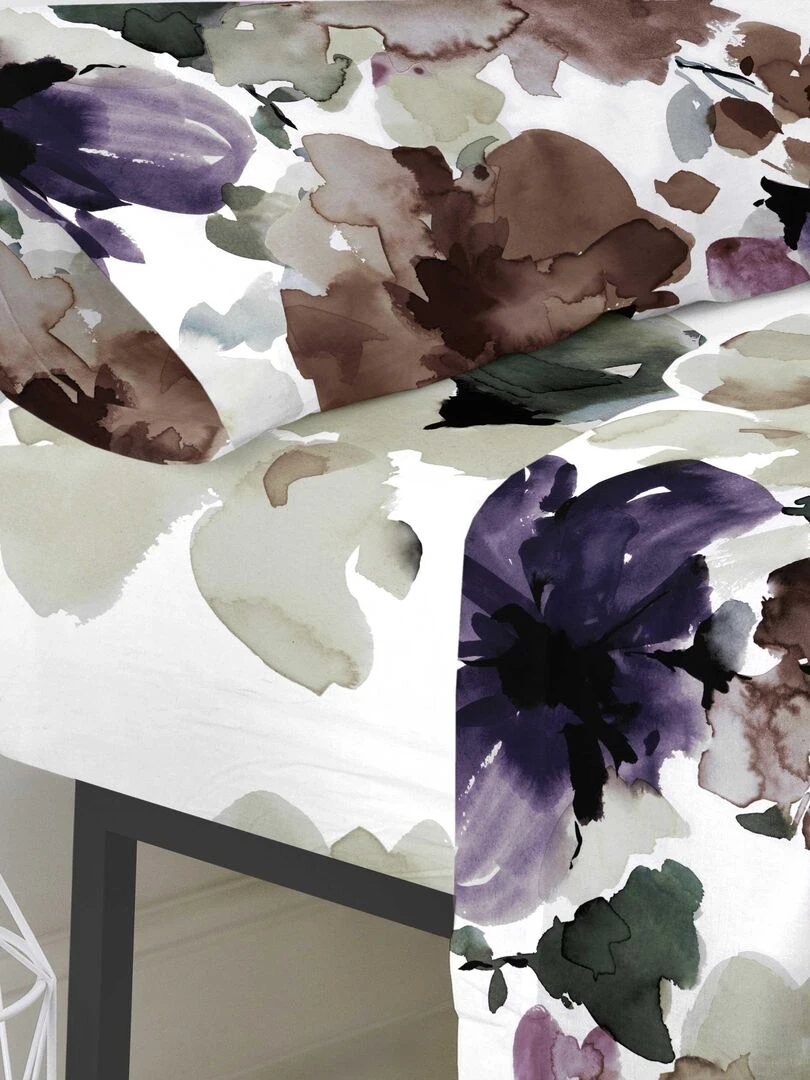 Drap housse Sunset garden "Happyfriday" Blanc