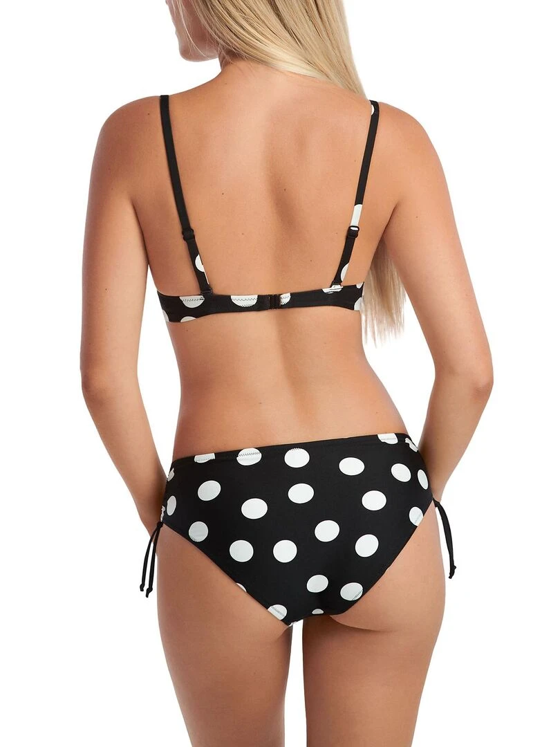 Bas maillot slip de bain taille haute côtés froncés La Paz   Noir