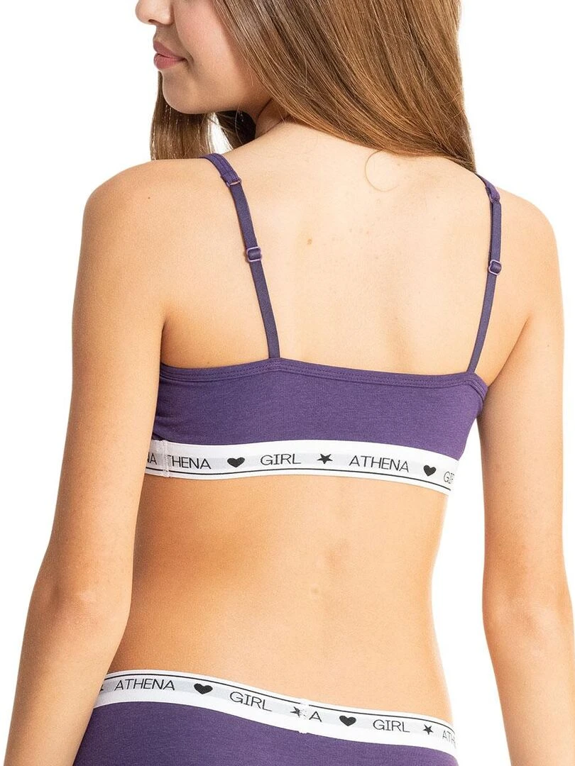 Lot de 2 brassières fille Coton Ultra Doux   Fille   Blanc Violet