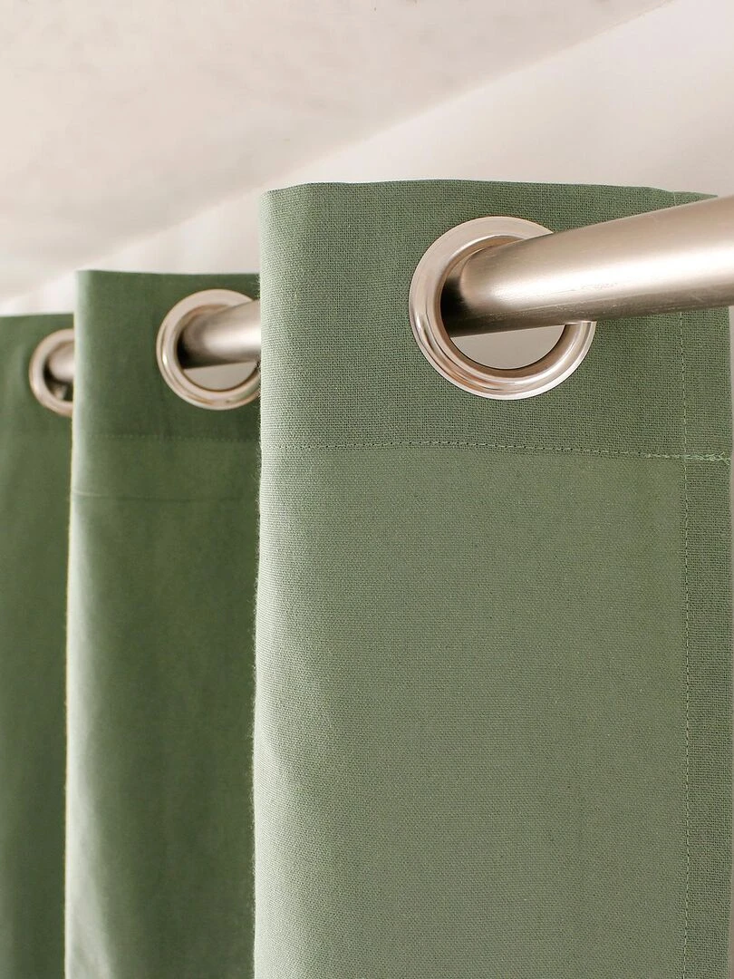 Rideau tamisant uni à œillets   Vert