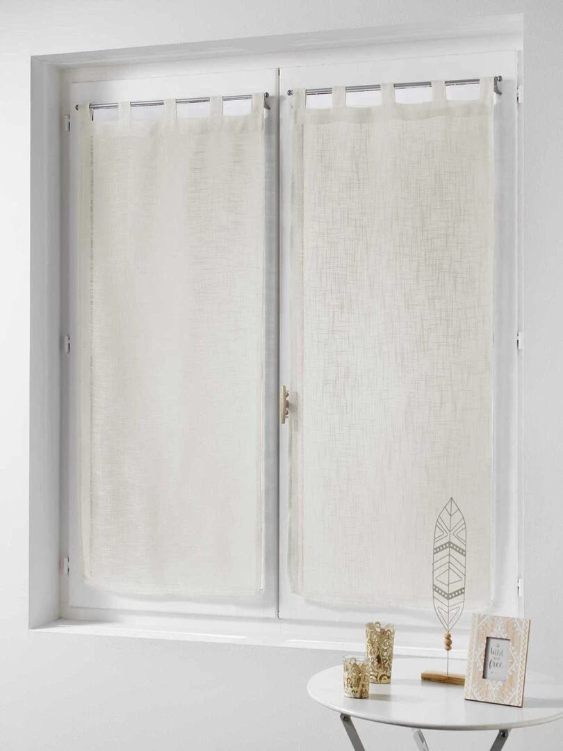 Paire de rideaux Effet lin Beige