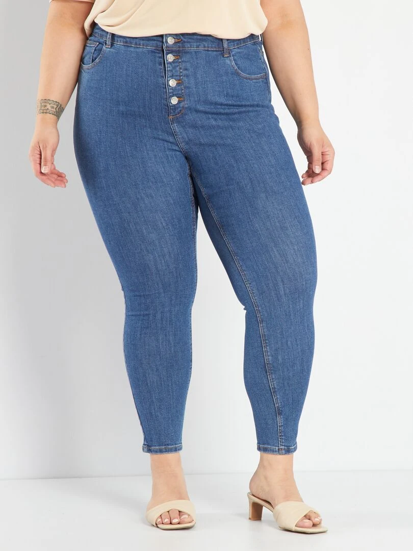 Jean skinny à taille haute L32 Bleu