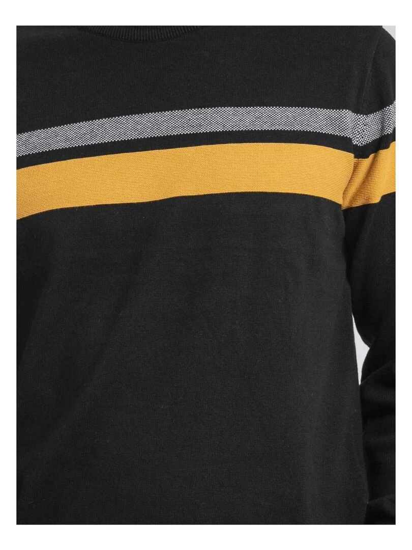 Pull col rond pur coton LORIMAKO   Noir