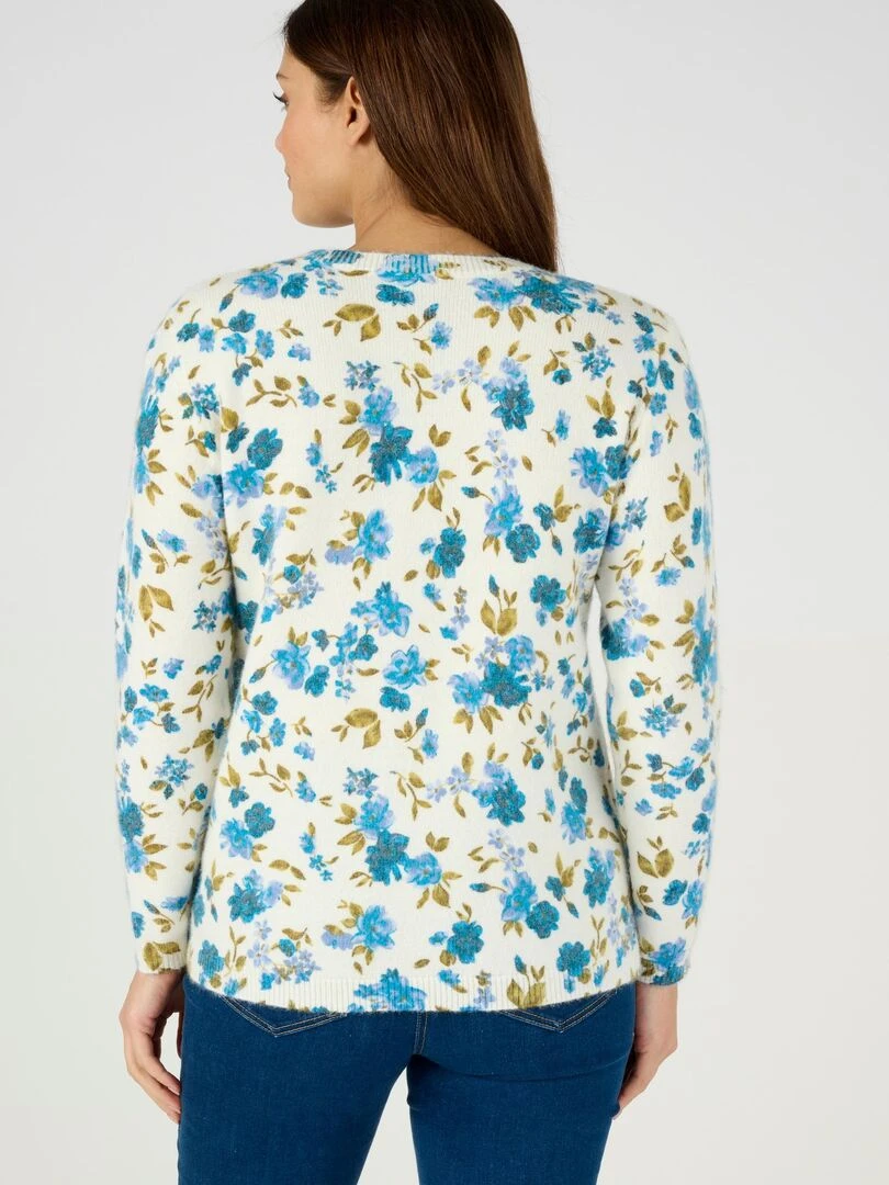 Pull imprimé floral   Damart   Bleu