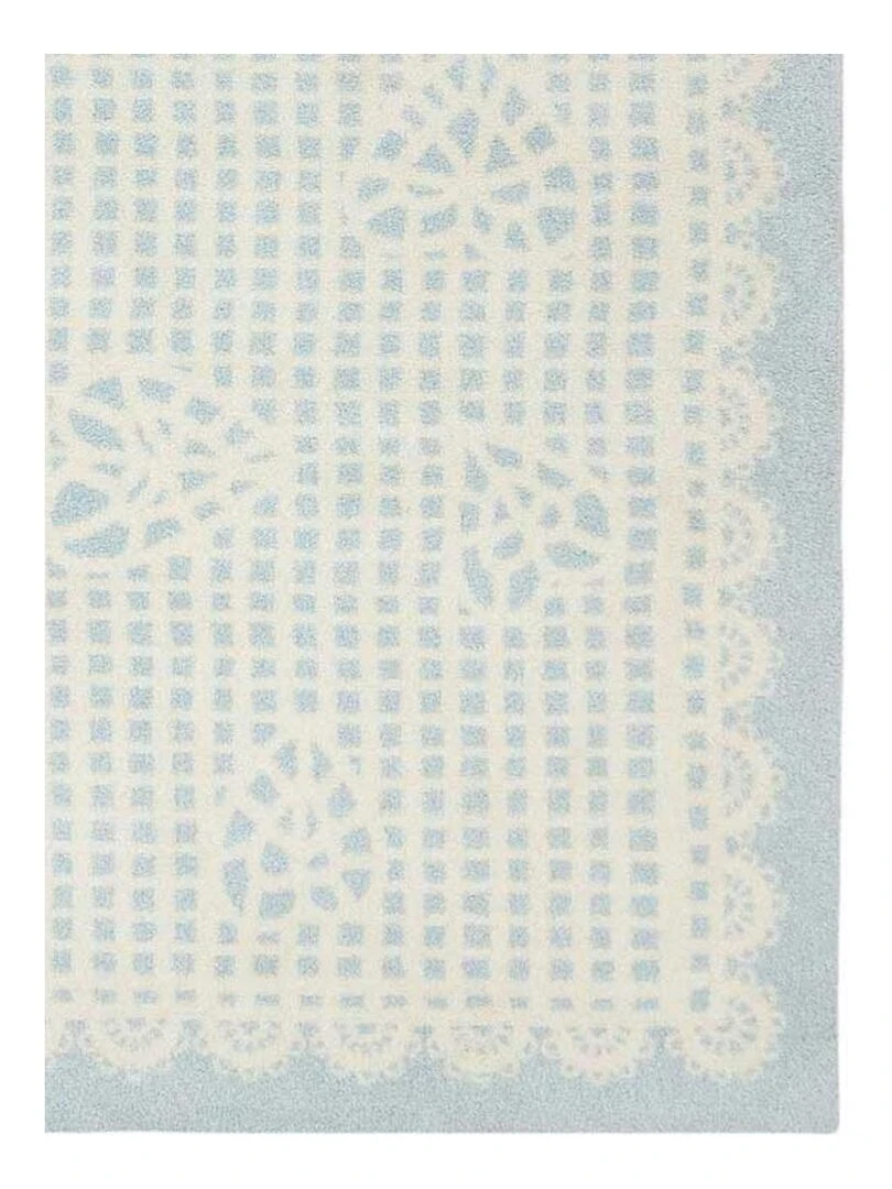 Tapis enfant MARIE LINE en polyester doux et soyeux OEKO TEX® Bleu