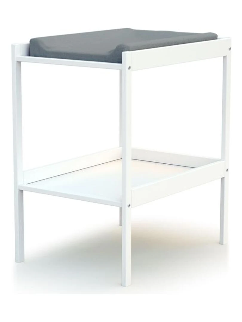 WEBABY Chambre bébé lit et table à langer en bois   Blanc