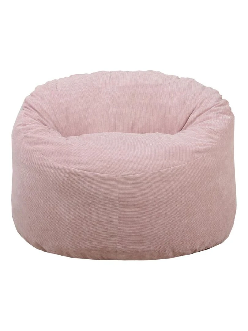 Pouf Velours Côtelé   Doux  Confortable et Élégant   Bananair   Rose