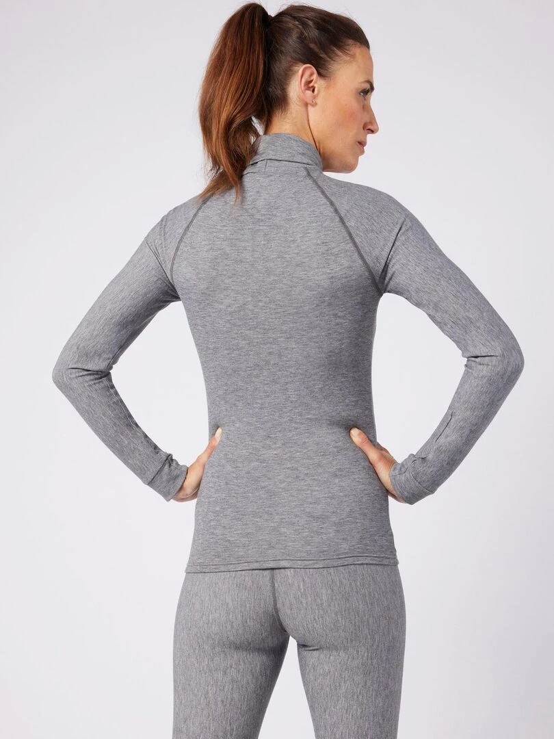 Tee shirt col roulé Comfort Thermolactyl 4 femme   DamartSport   Gris chiné