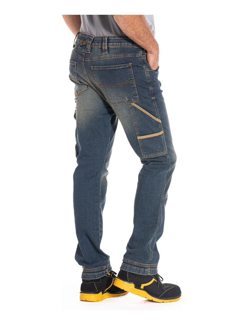 Jeans de travail stretch coupe confort dirty JOBDY 'Rica Lewis'   Bleu