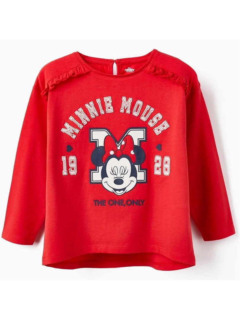 T shirt manches longues Disney Minnie 'Zippy' Rouge