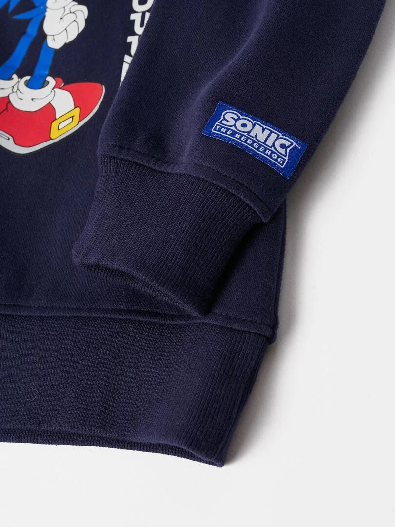 Sweat à capuche en molleton pour garçon 'Sonic'  LICENSE   Bleu foncé
