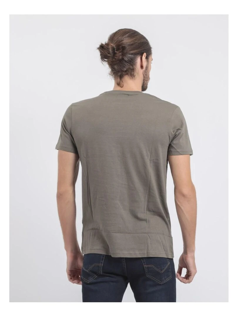 T shirt col rond pur coton JUPITOLI Kaki