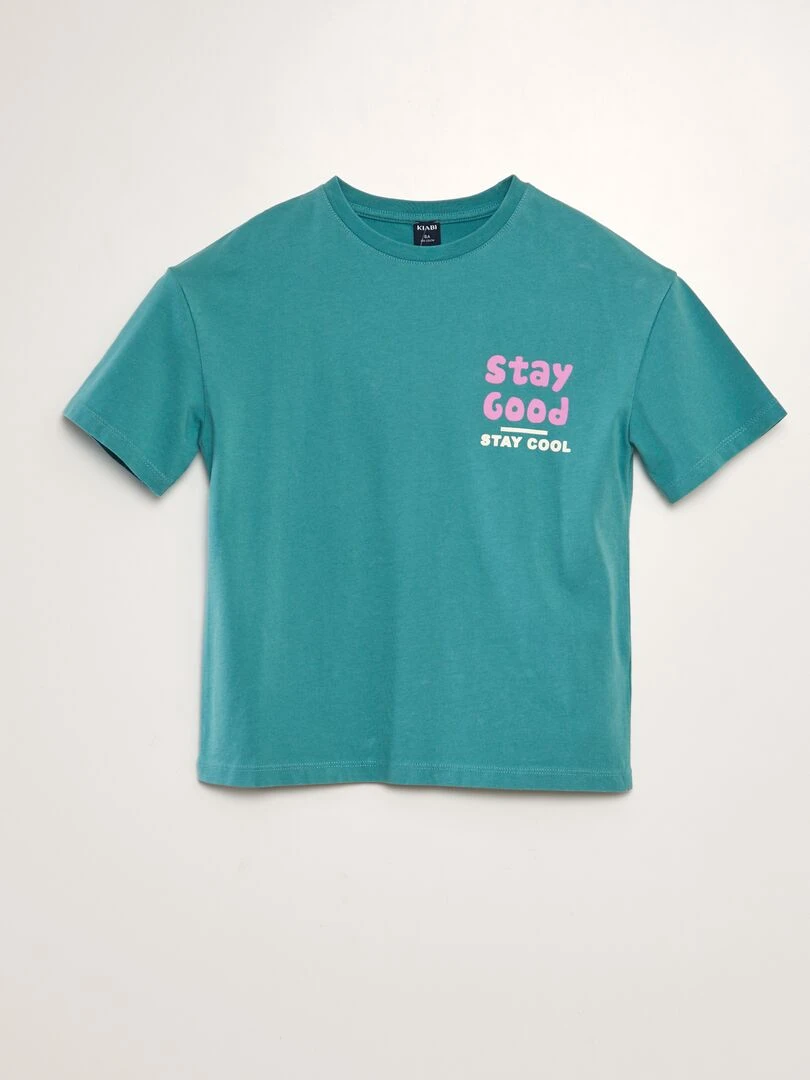 T shirt large imprimé Bleu
