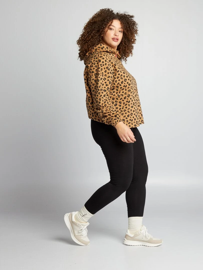Legging long en coton noir