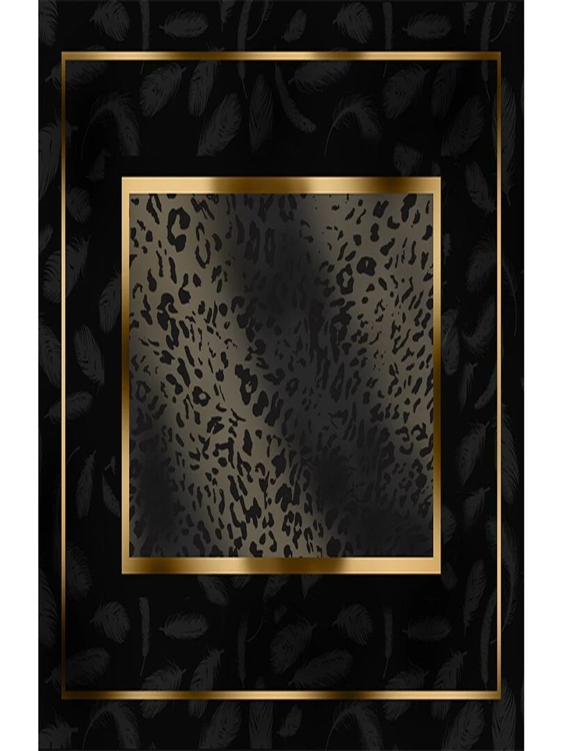 Tapis SOLID Noir Noir Doré