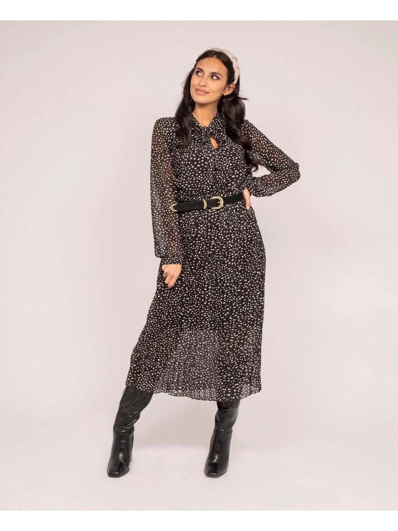 Robe longue motifs IOLD Noir