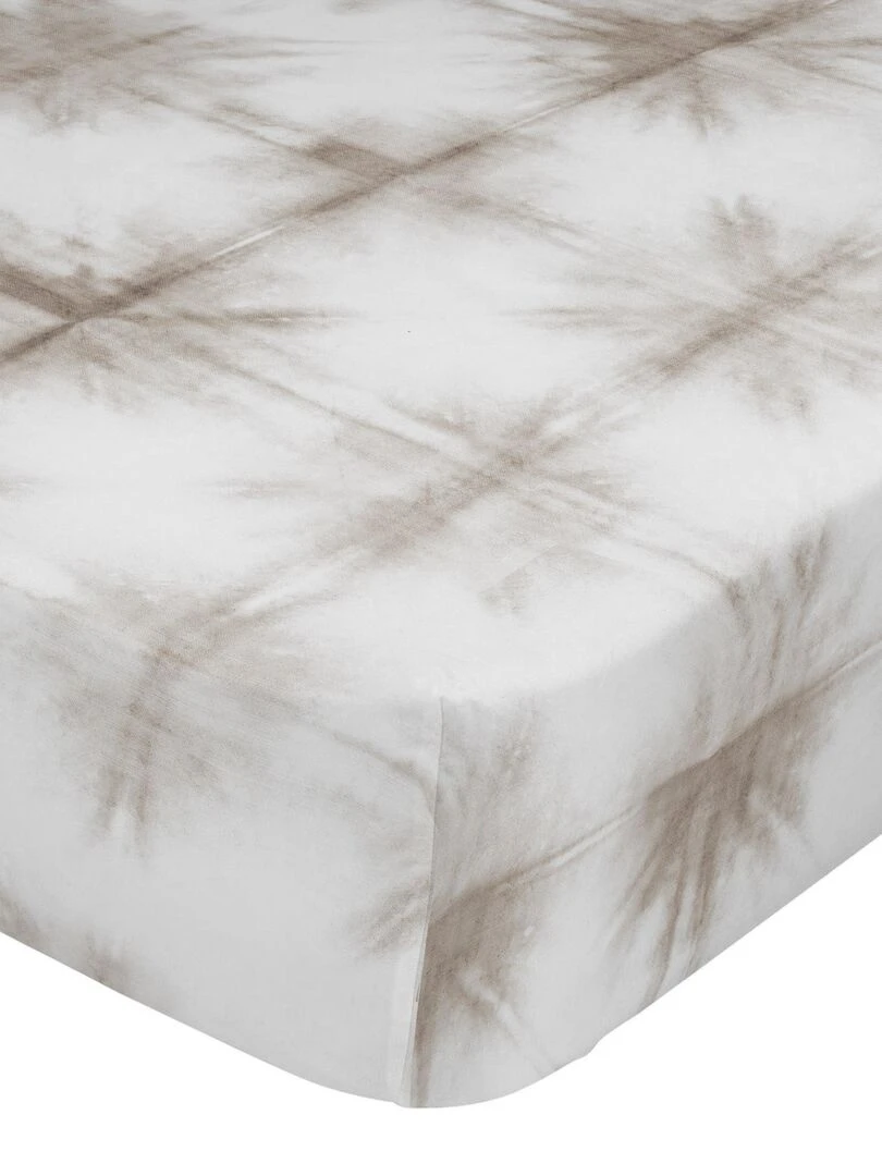Drap housse Tie dye "Happyfriday" Blanc