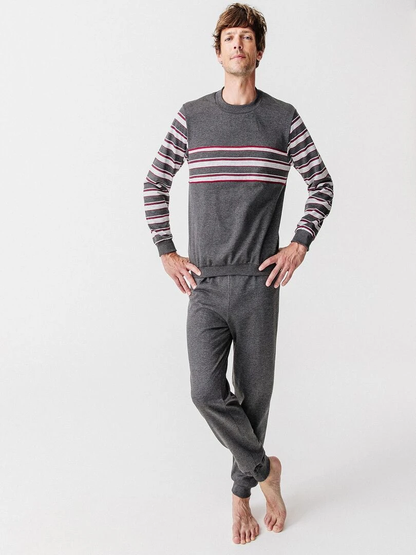 Pyjama en molleton Thermolactyl manches longues Damart Gris