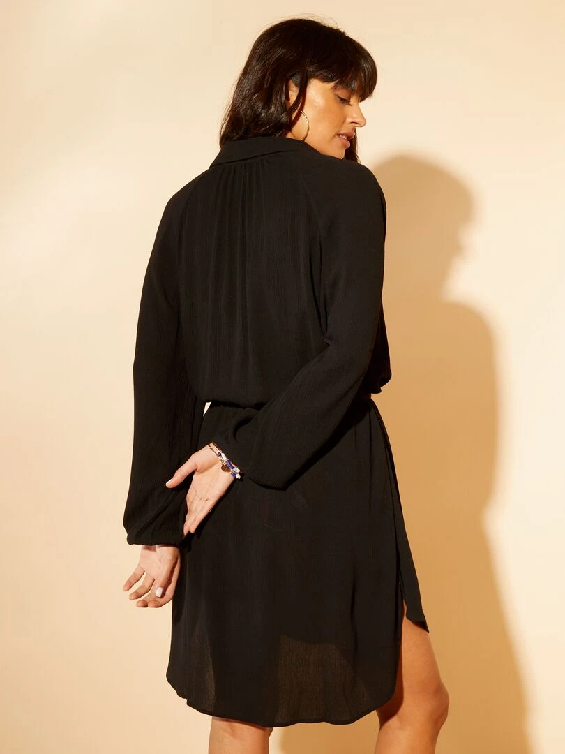 Robe/chemise de plage à manches longues   noir