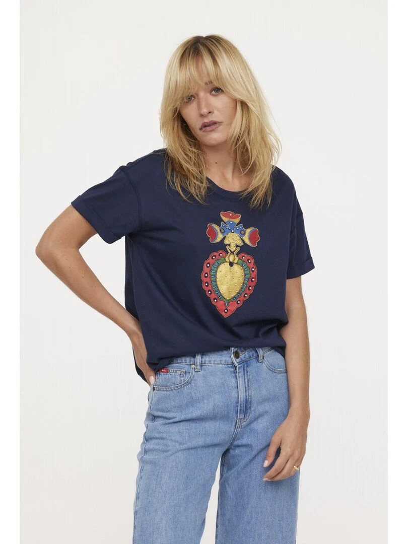 Lee Cooper   T shirt manches courtes coton regular ASOEUR   Bleu marine