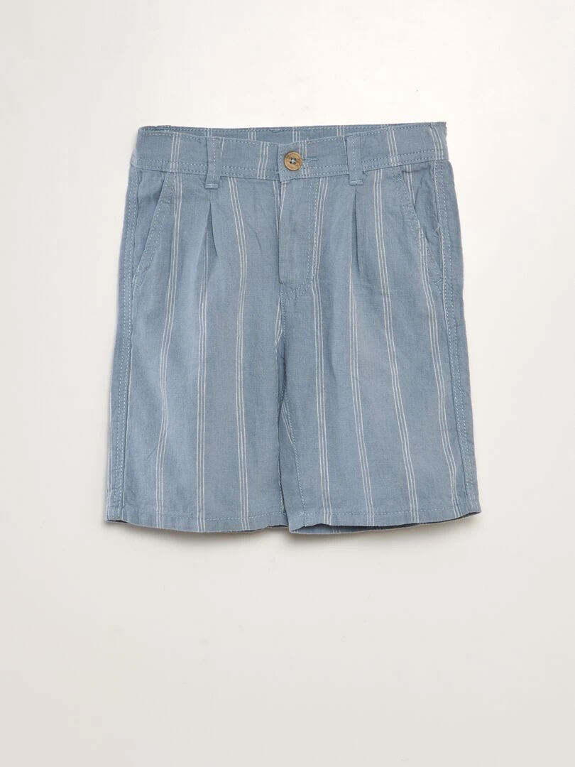 Bermuda chino en lin Bleu