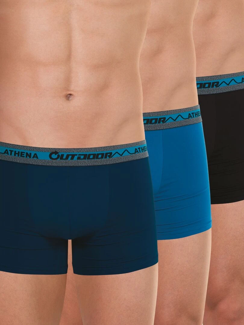 Lot de 3 boxers recyclé homme Outdoor Bleu marine