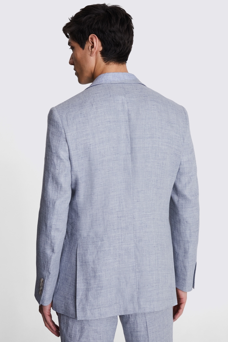 Regular Fit Light Blue Linen Jacket    Buy Online at Moss