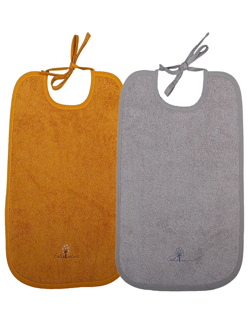 Eveil Et Nature Lot De 2 Bavoirs Eponge Coton Bio Multicolore