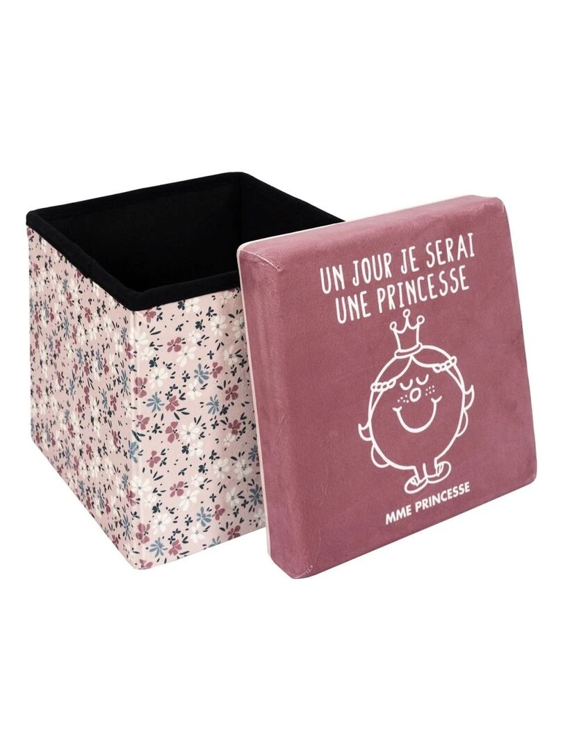 Coffre pouf pliable Madame Princesse Rose